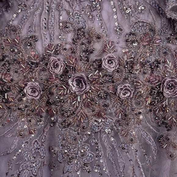 MAC DUGGAL Vintage Lilac Flutter Sleeve Evening Gown Maxi Dress Size 8 NEW 67493 - Picture 12 of 15